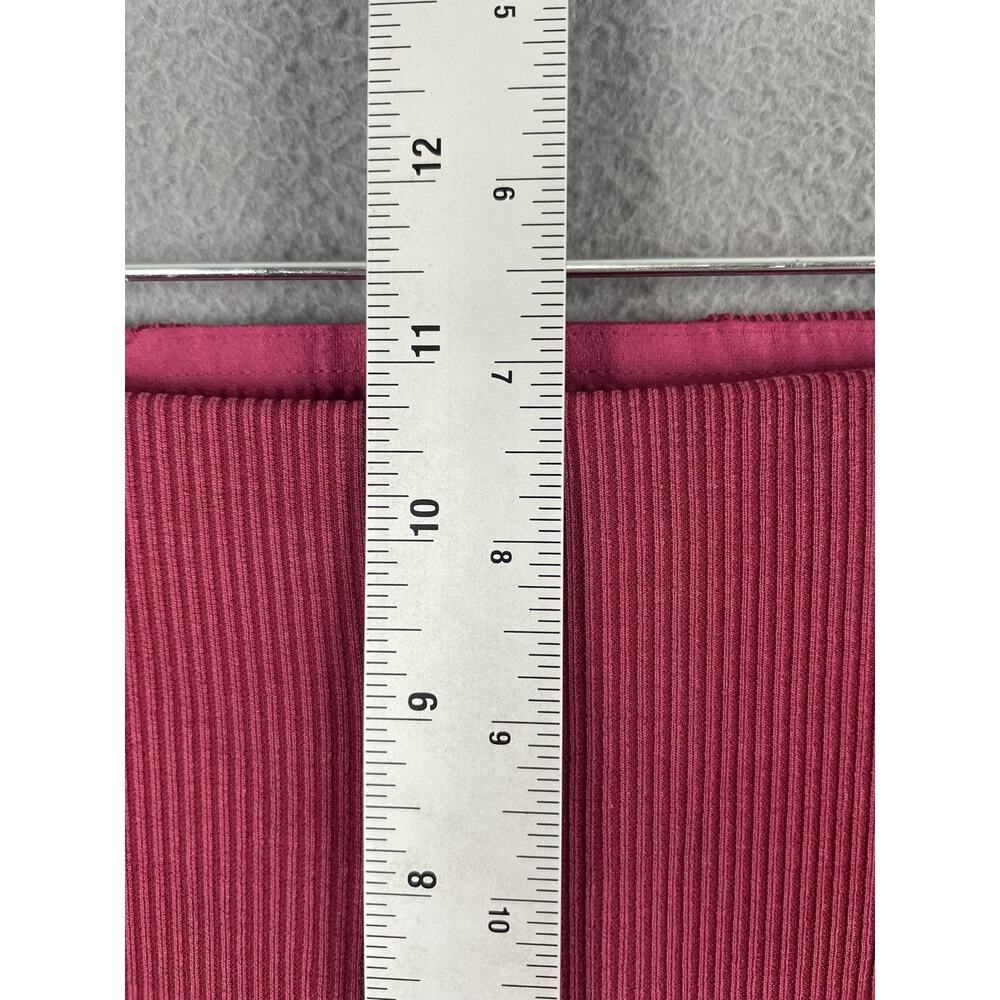 Lululemon Brushed Softstreme Ribbed Zip Flare Pant Womens 4 Pink Pomegranate - Picture 7 of 8